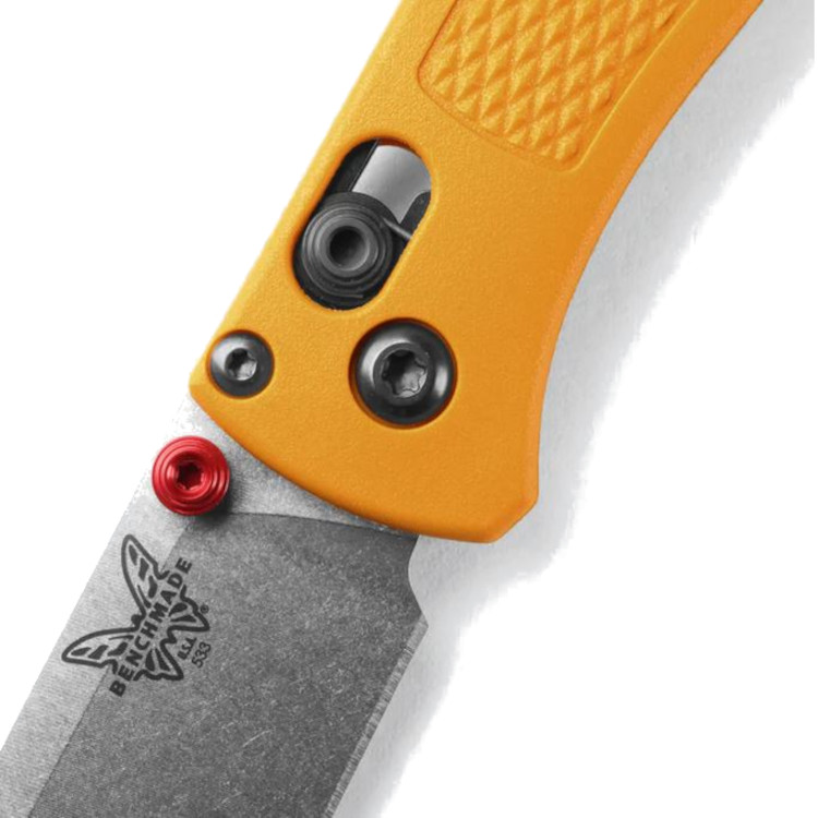 Benchmade Mini Bugout Non-Serrated Drop Point - Axis Lock/Thumb Stud - Image 4